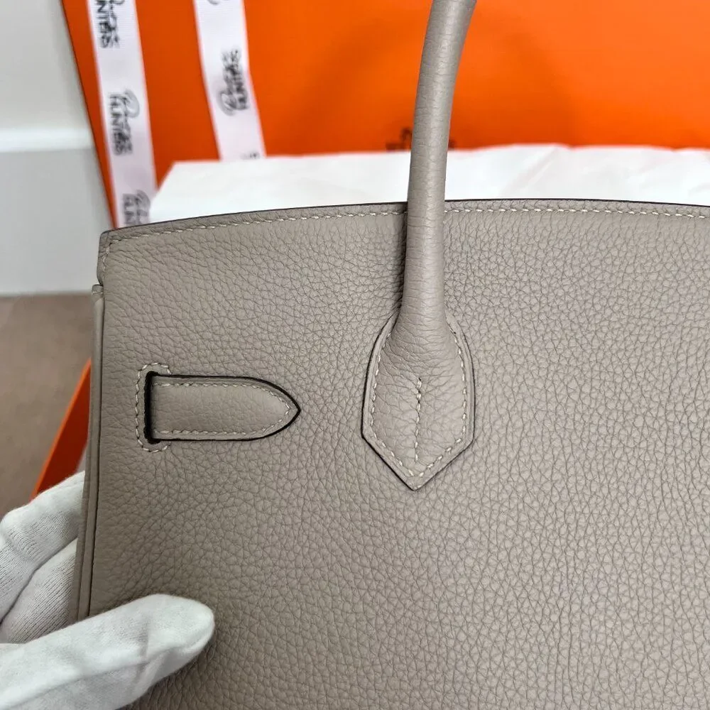 100% Authentic Hermes Birkin 30 Trench Togo PHW Stamp T - Picture 13 of 16